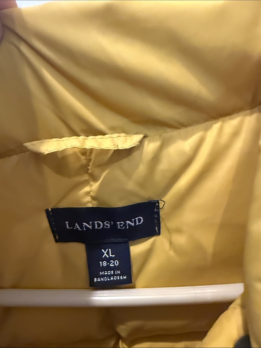 Lands' End Bright Yellow Quilted Puffer Vest - Picture 4 of 4